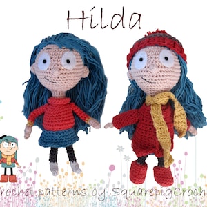 Hilda crochet dress up doll amigurumi, digital PDF pattern