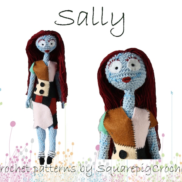 Sally (nightmare before christmas) Haakpatroon, 35 cm lang, leuk voor halloween én kerst!