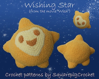 Wishing star Crochet pattern Wish 25 cm tall