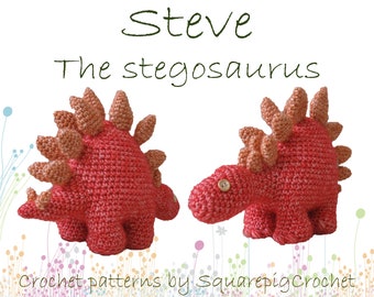 Dinosaur crochet pattern Steve the Stegosaurus