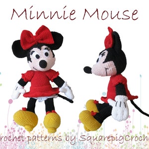 Minnie mouse crochet pattern, about 14 inches tall