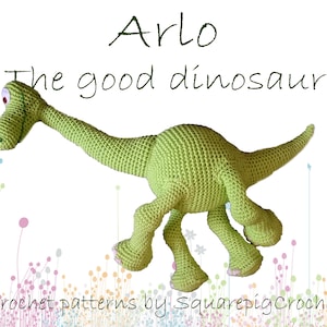 Arlo the good dinosaur crochet pattern 20 inch tall image 1