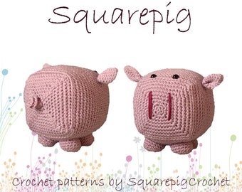 Squarepig crochet pattern, an adorable square pig!