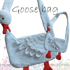 Häkelanleitung Gänsetasche (Handtasche 37 cm breit)