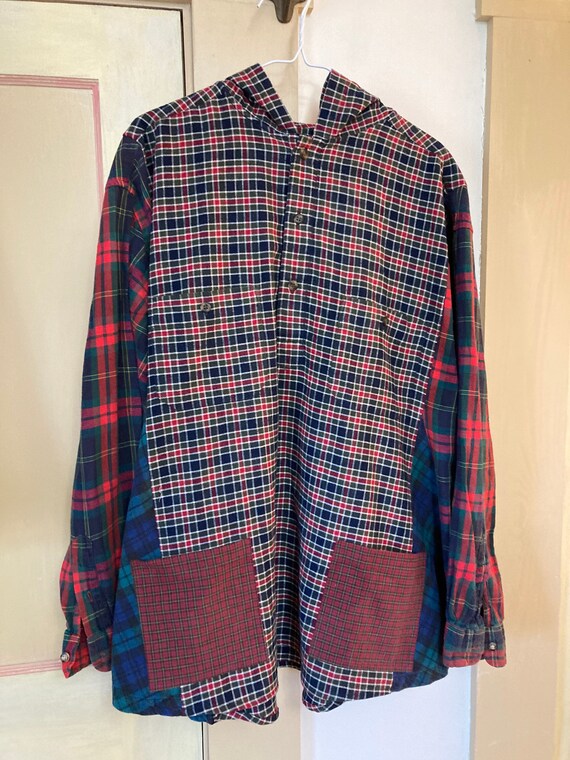 Clotheslinecottage XXL Oversized Flannel Plaid Hoodie Tunic Top