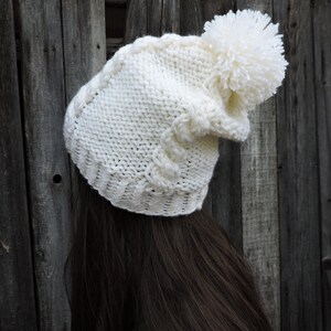 Knit Hat, Beanie Hat, Womens Winter Hats,  Crochet Beanie Hat, Chunky Knit Hat, Gift for her, Mens Wool Hats, Handmade Pom Pom Hat Hand knit