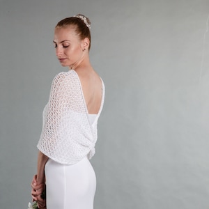 Weißer Braut Bolero für die Herbst-Winterhochzeit in plus Größe, 4 Farben erhältlich
