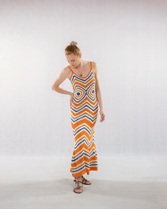 chinese dress ladies 5D x Stellar Dust Chevron Maxi Dress