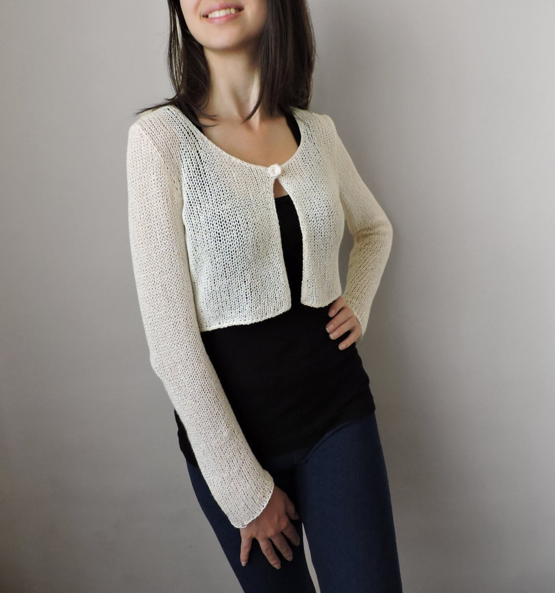 Open Cropped Cardigan Bridal Crop Bolero Fall Wedding Shrug - Etsy Israel