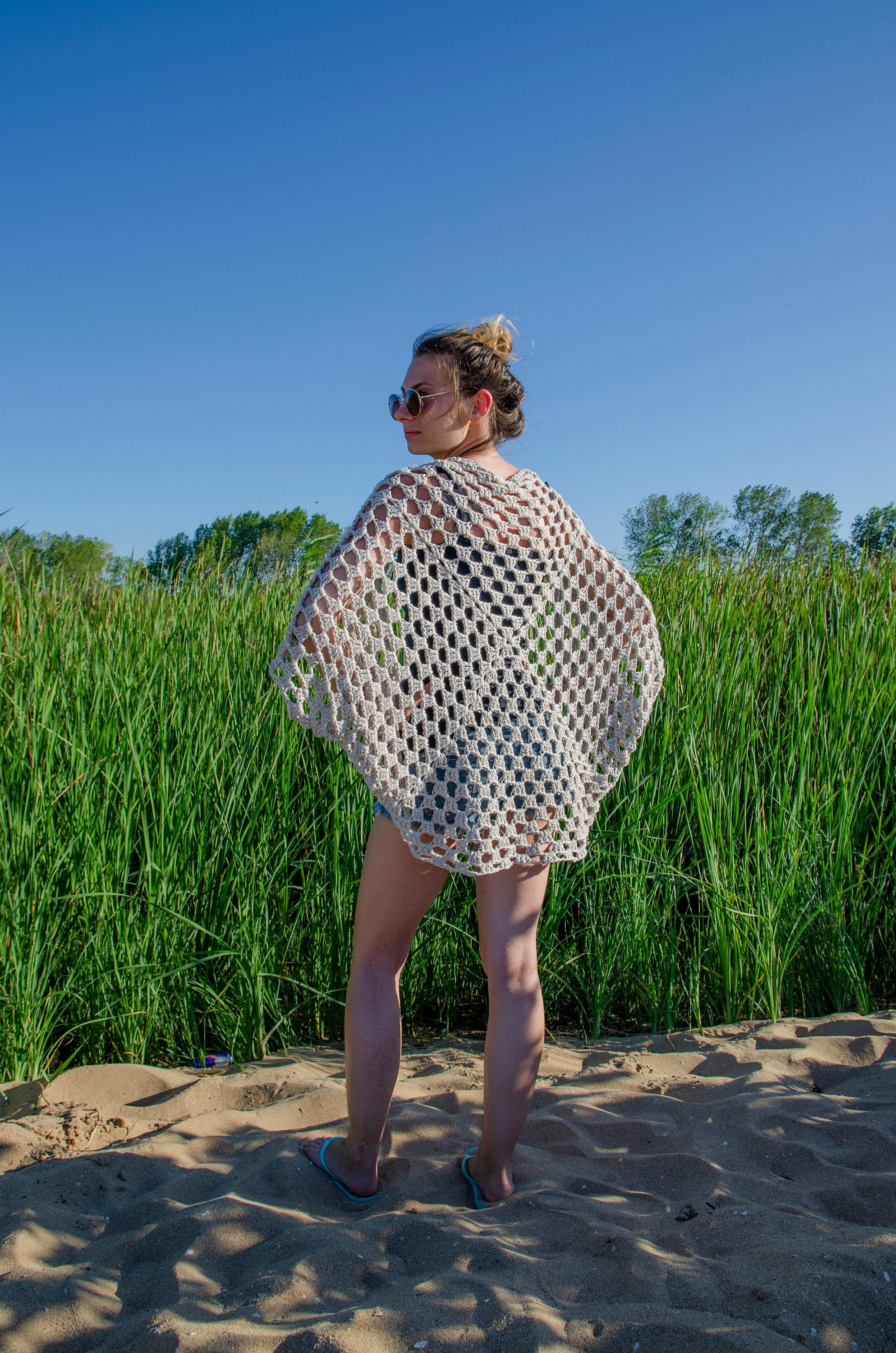 See Through Beach Crochet Cardigan, Light Knit Cardigan