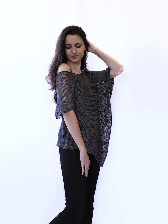 Black asymmetrical sweater sale