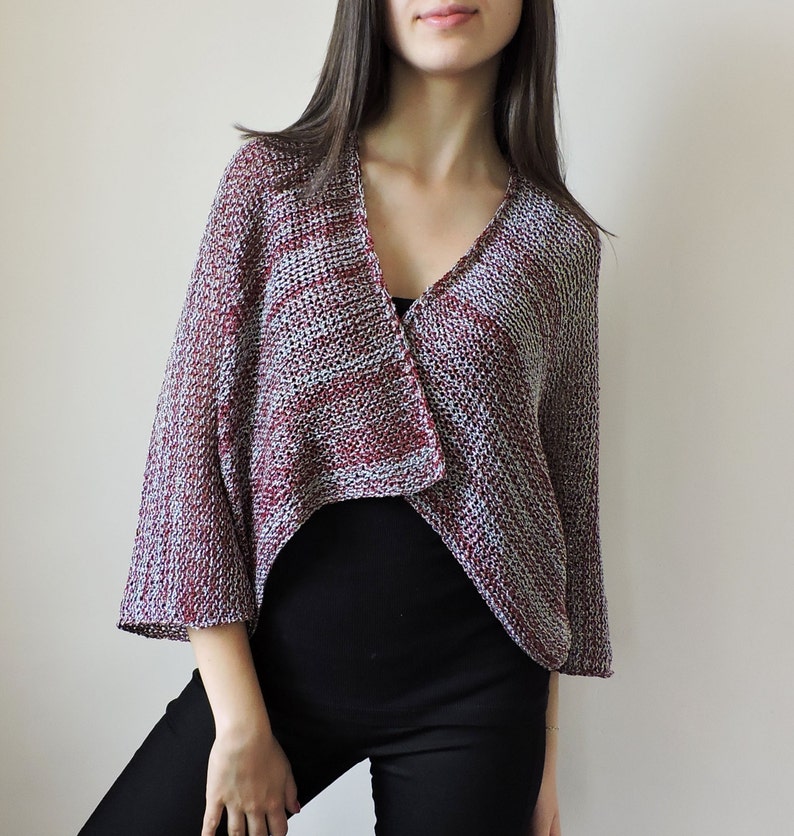 Download Crop sweater Knit bolero Burgundy Bridal bolero Short sleeve | Etsy