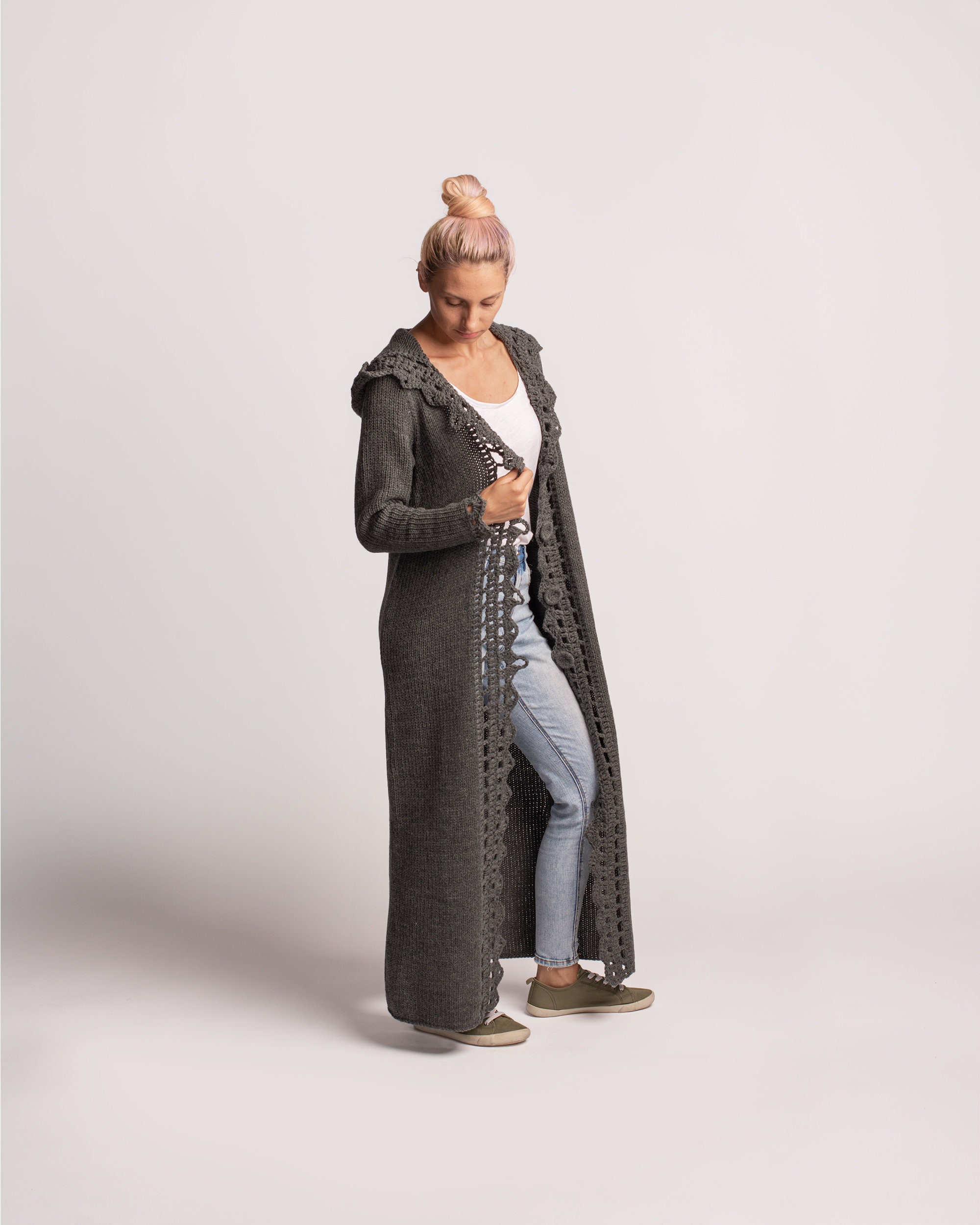 extra lange strickjacke damen