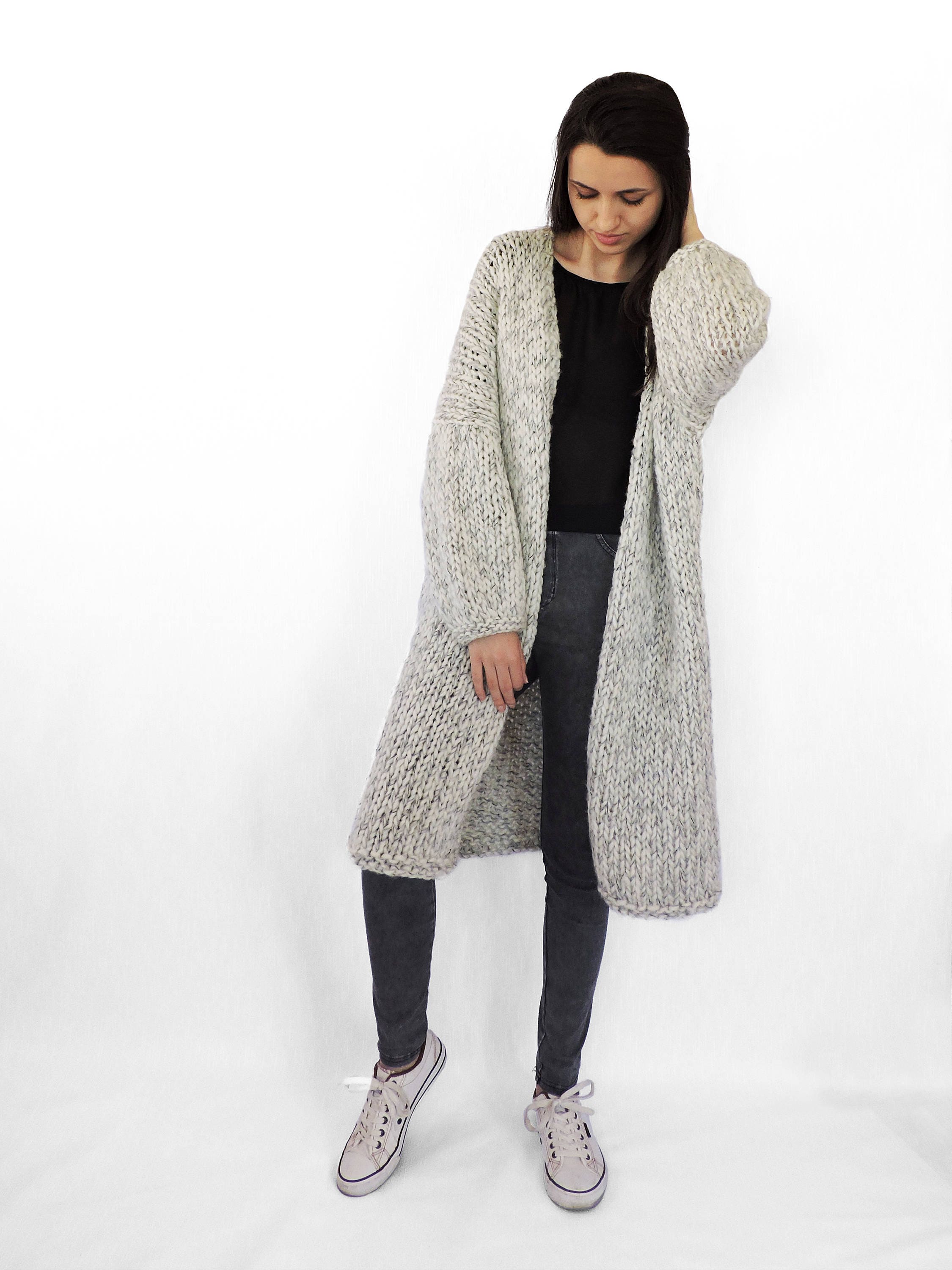 Plus Size Sweater Coat Long Knit 