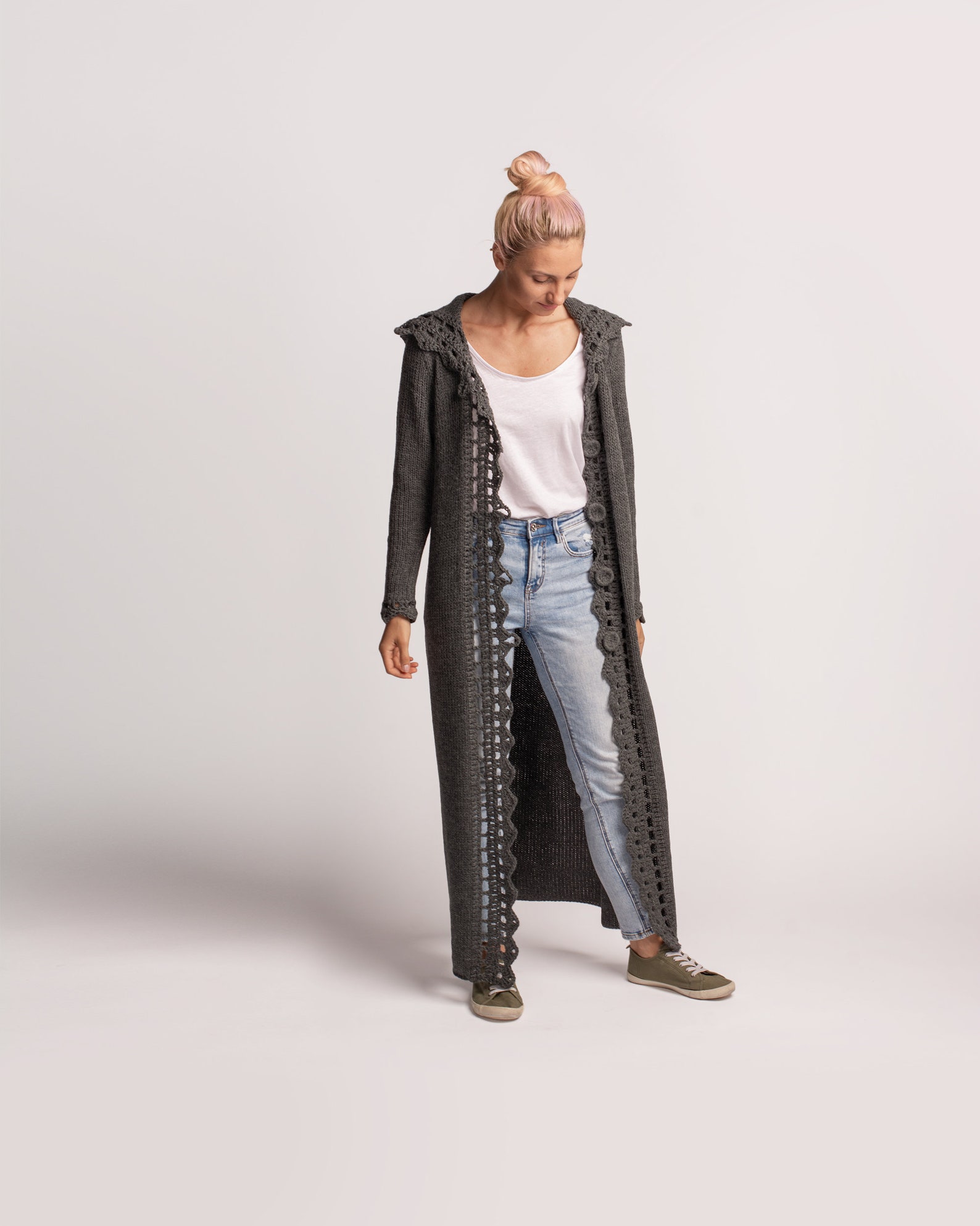 extra lange strickjacke damen