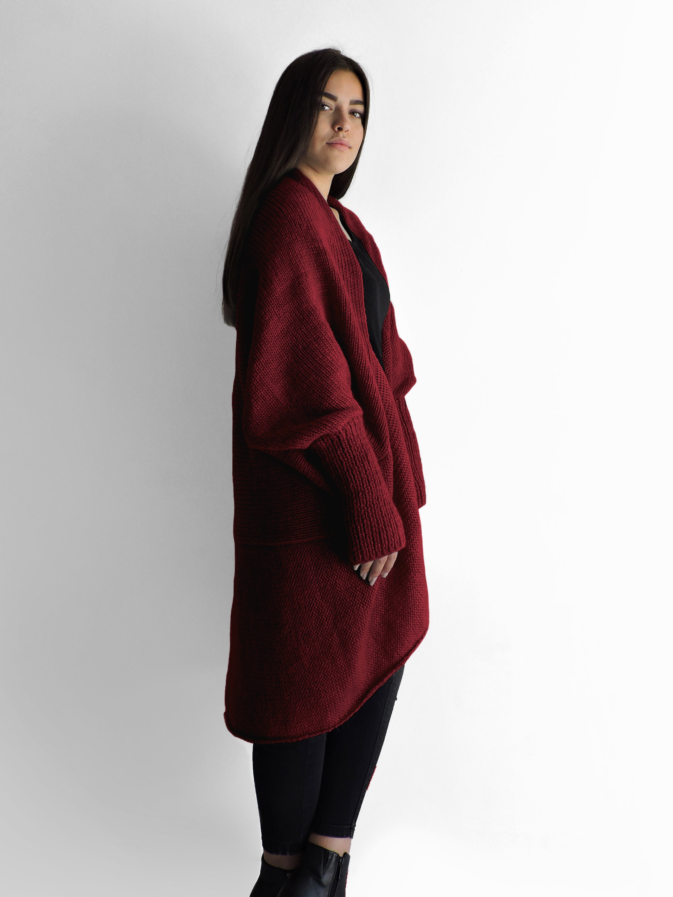 plus size knit coat