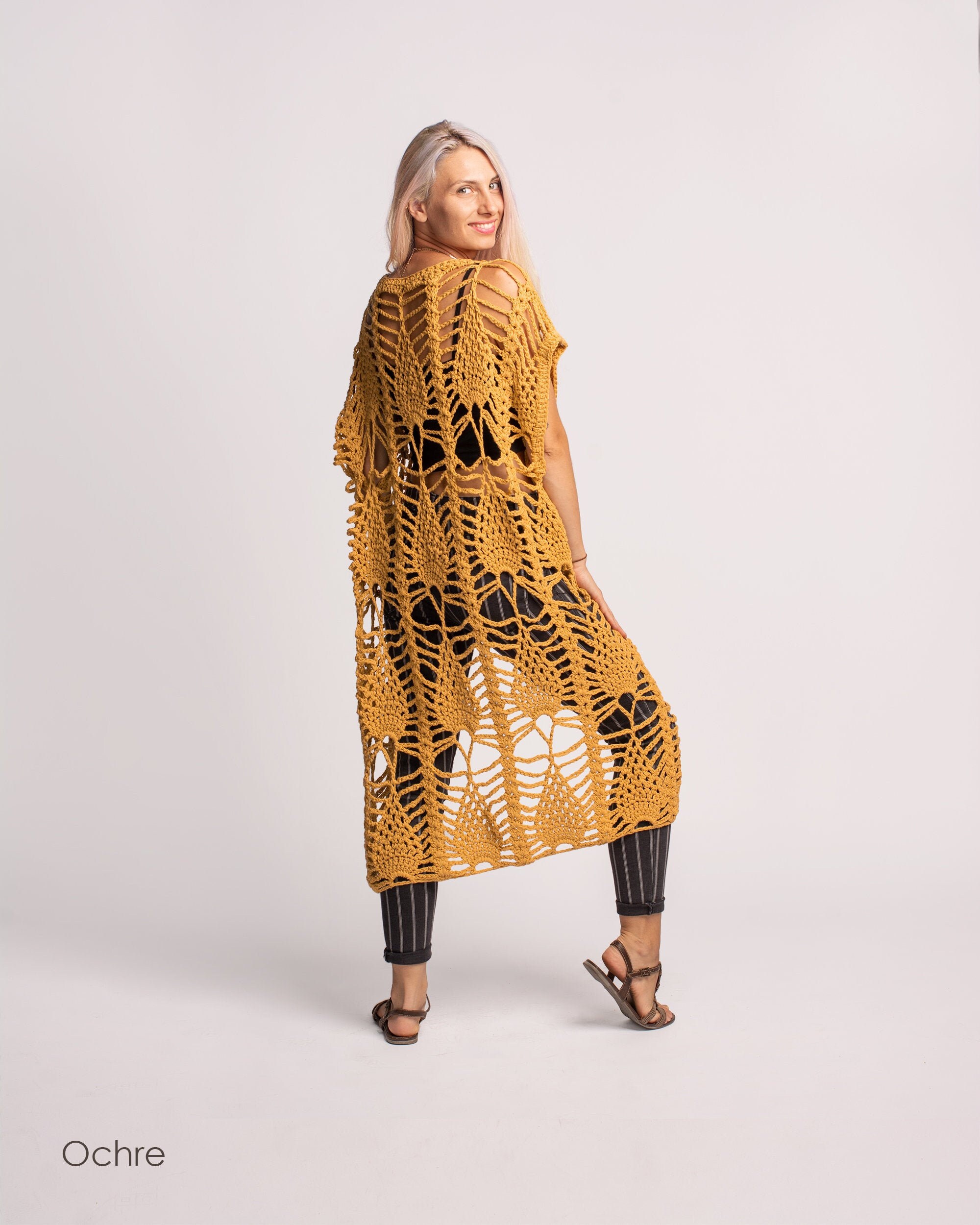 ニット・セーター IONSEOUL Crochet See Through Cardigan (3color) JE1006 YZNLOQ Women Hollow Out Crochet Knit Tops,Summer See Through