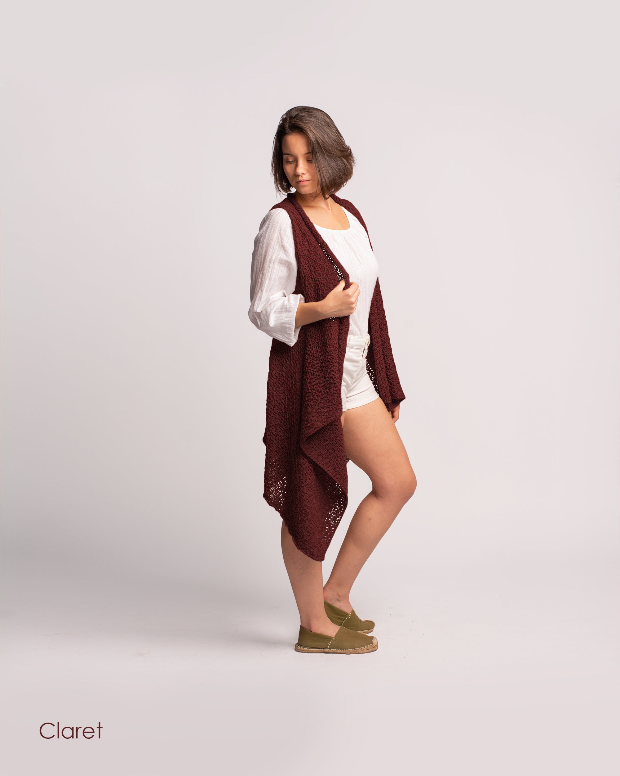 Plus Size Sweater Vest, Women Knit Vest, Sleeveless Knit Cardigan, Long Knit Vest, Boho Knitwear, Summer Knit Cardigan, Cotton Knitwear