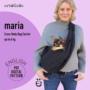 Patrón de costura digital para bolso bandolera MARIA - Transportín para perros
