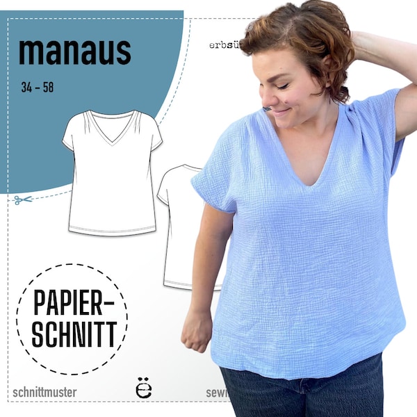 Paper cut women's oversize top, blouse Manaus (34-58)