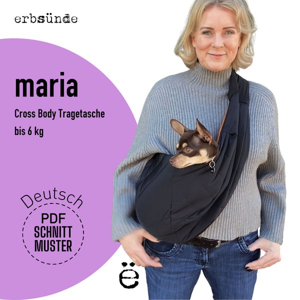 ebook Hunde Tragetasche Cross Body Bag Maria - digitales Schnittmuster