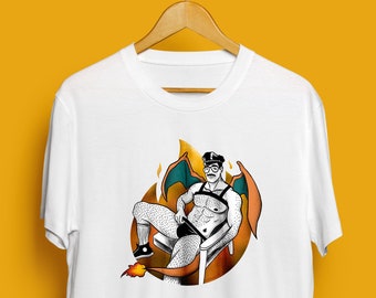 Charizaddy Tee — camicia d'arte anime gay