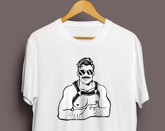 Harness Daddy Tee — Sexy LGBTQ gay leather art shirt