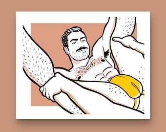 Hold Me Daddy Art Print — Sexy LGBTQ gay artwork