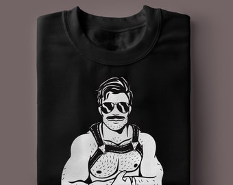 Harness Daddy Sweatshirt — Sexy LGBTQ gay leather art shirt