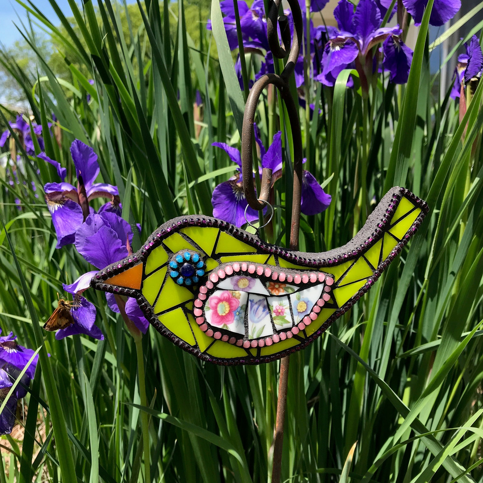 Mosaic Bird Garden Art Home Decor Yard Art Unique One Etsy