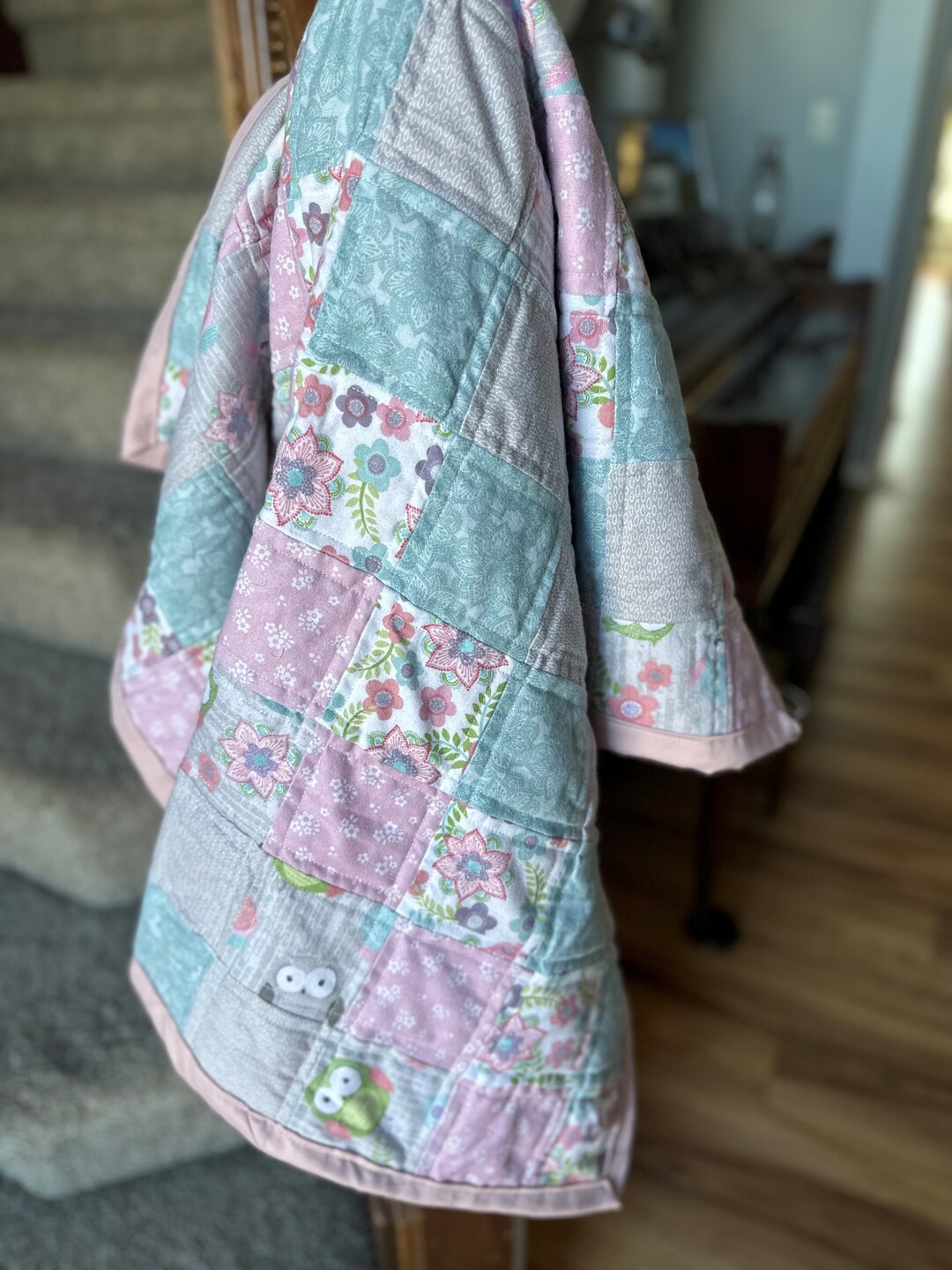 Baby Quilt Blanket Handmade With Love Etsy