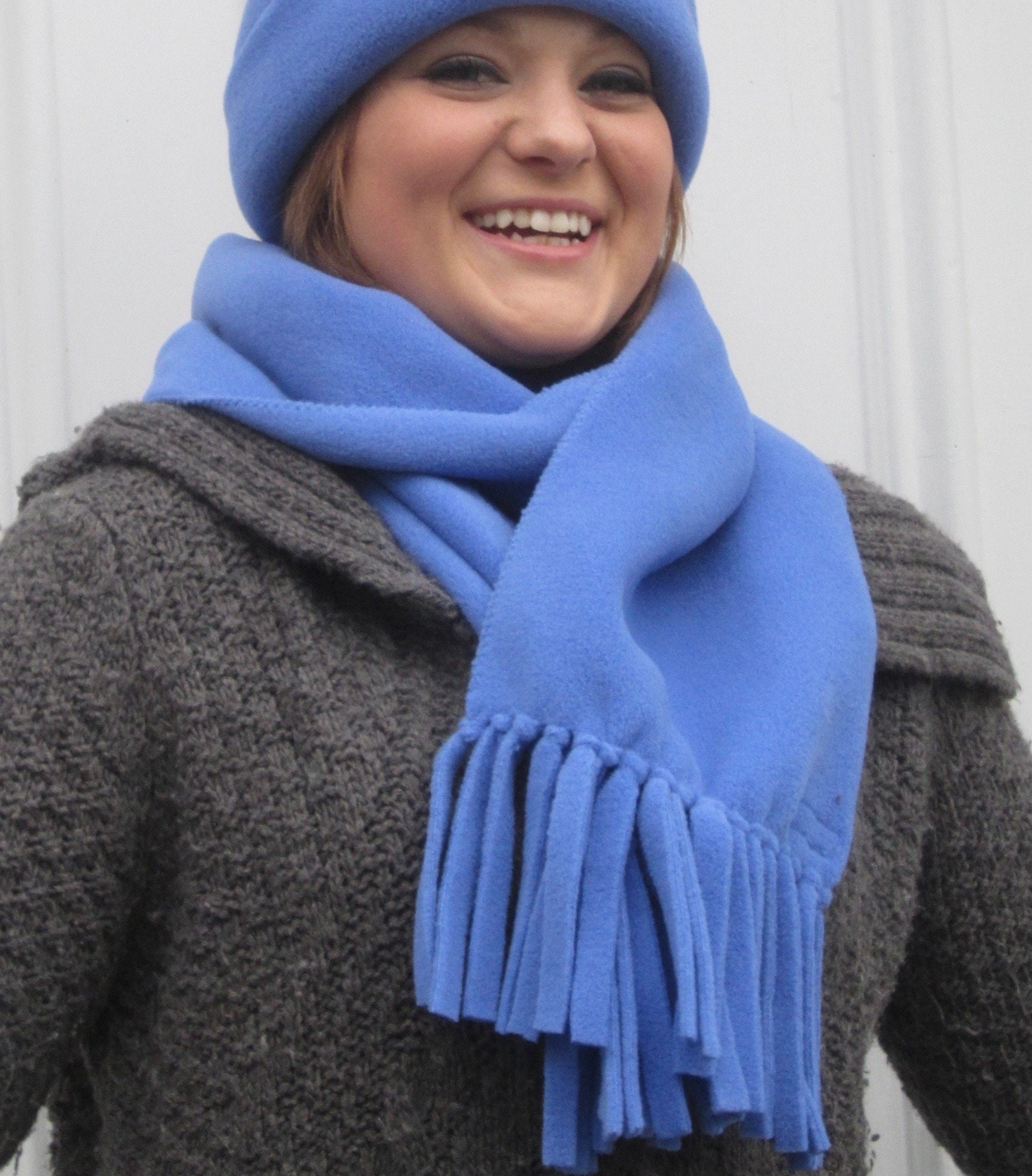 Polartec® Fleece Scarf With Fringe - Etsy