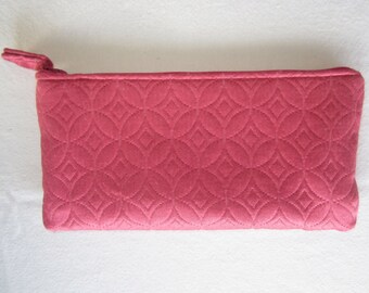 Clutch Purse in Raspberry Pink Jacquard Fabric