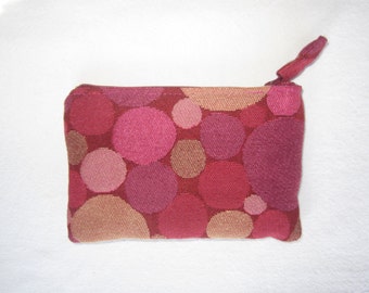 Zippered Pouch, Change Purse, Gift Card Case in Modern Pinks and Magenta