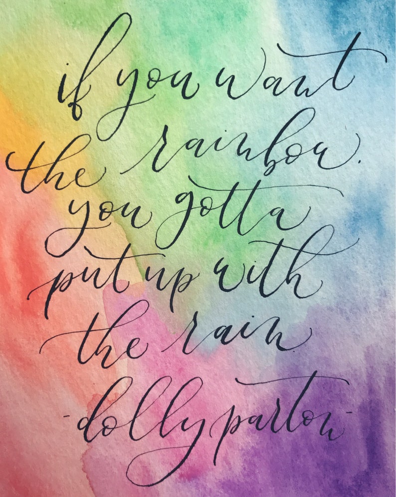 calligraphy print dolly parton quote etsy