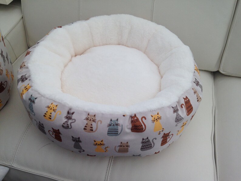 Luxury deep donut style snuggle soft cat bed small dog bed Etsy
