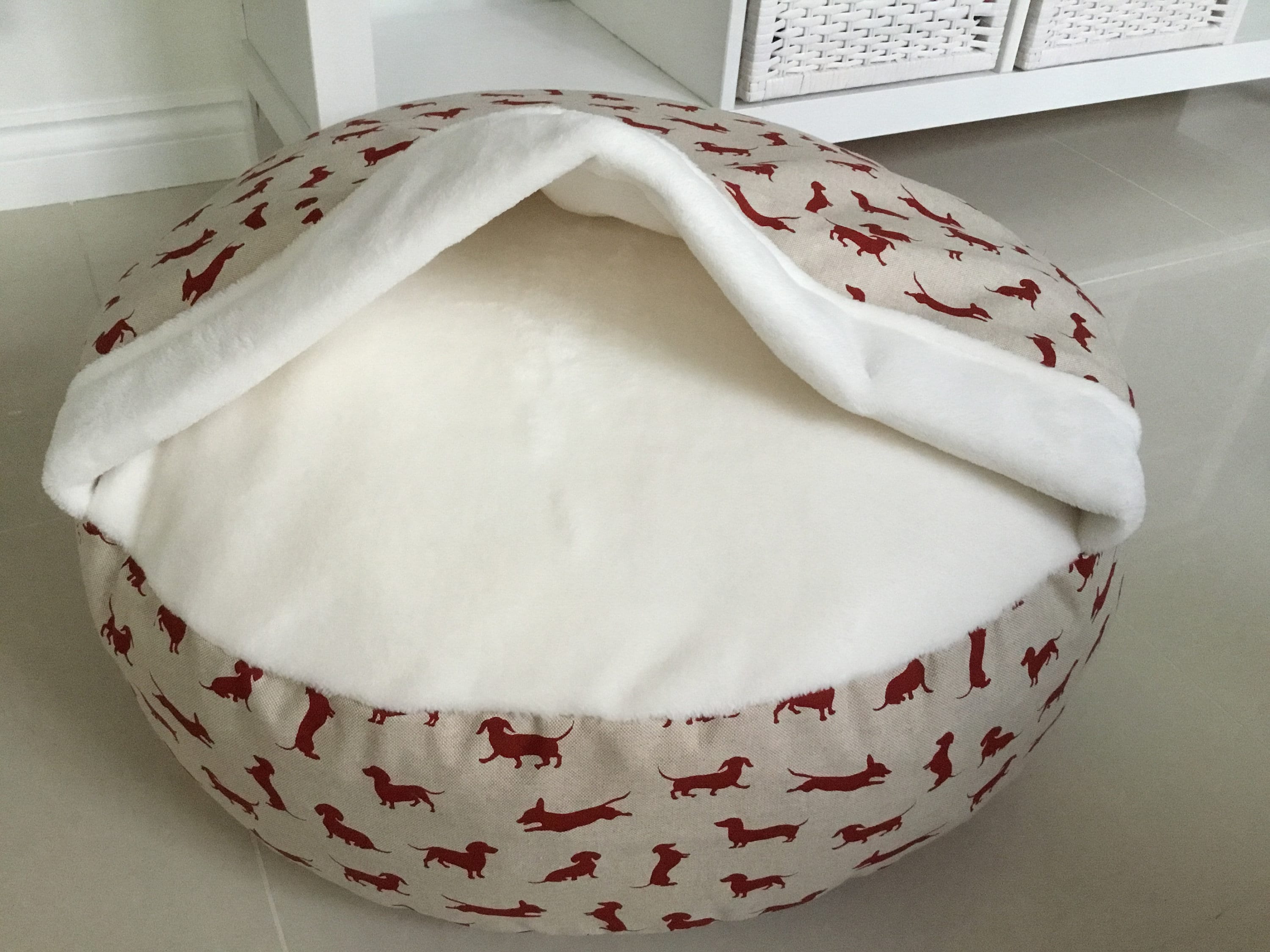 Luxury cave bed snuggle top bed dachshund bed dog bed Etsy