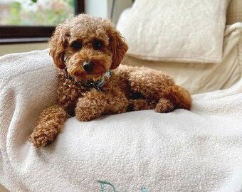 Personalised blanket for cat or dog, luxury Boucle Sherpa fleece