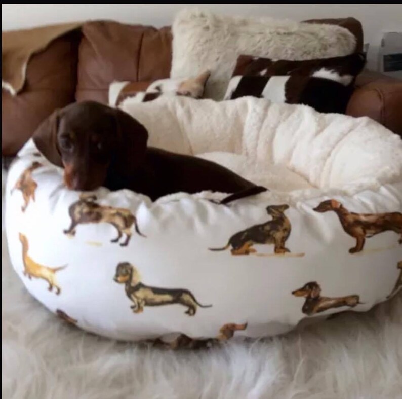 Luxury deep donut style snuggle soft cat bed small dog bed Etsy
