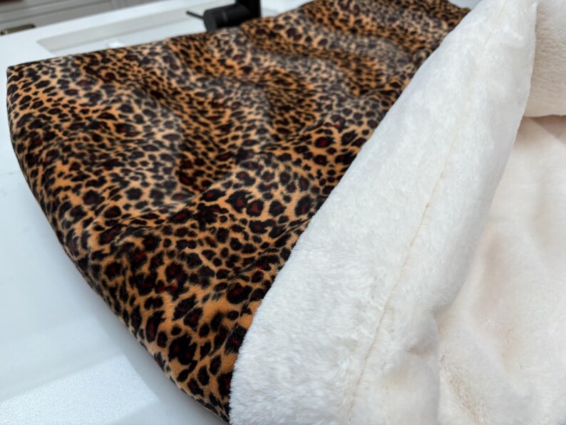 Leopard Print High Sided Cat Bed with Catnip Toy image 11