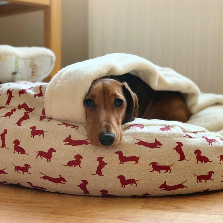 Cave Style Luxury Dog Bed in Dachshund Design - Etsy Singapore