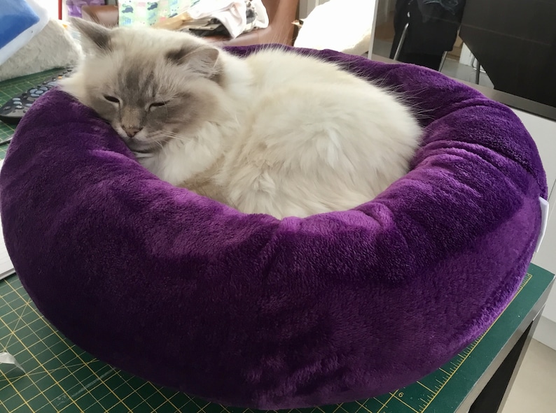 Luxury deep donut style snuggle soft cat bed small dog bed Etsy