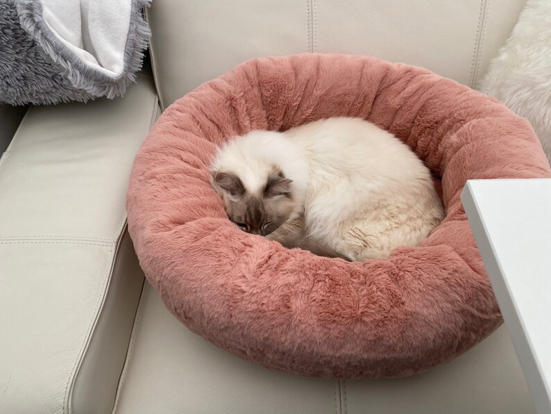 Luxury Deep Donut Style Snuggle Soft Cat Bed Small Dog Bed Etsy UK