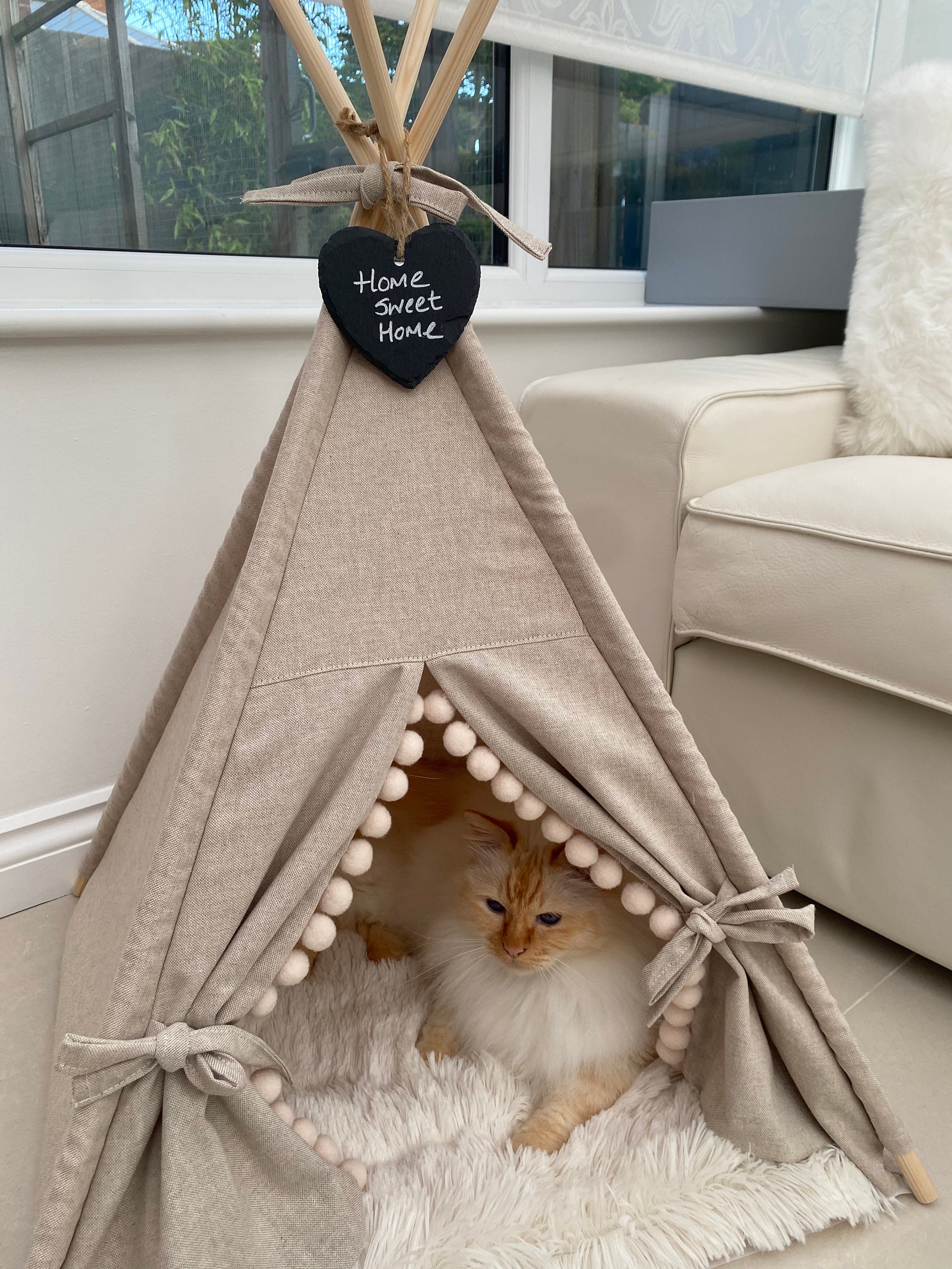 Cat Teepee Hand Made Luxury Pet Teepee Tent Wigwam Dog Etsy UK