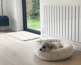 Soft donut dog or cat bed in luxury faux fur