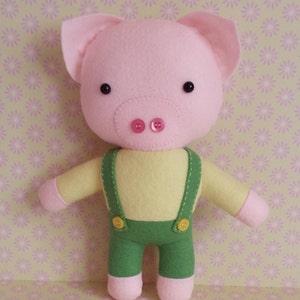 Felt Pig plush pattern digital download