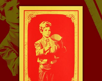 Please Sir, I'm Hooked - A3 Screen print edition. Oliver Twist holding McDonalds Fries Junk Food Wall Contemporary Art Gift Painting