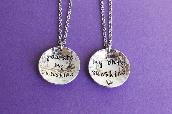 You Are My Sunshine Mother Daughter Necklace Set
