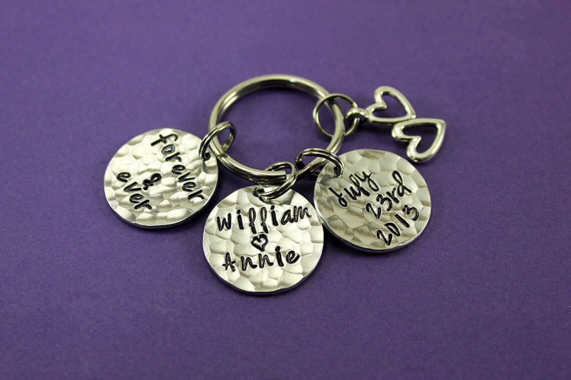 Personalized Keychain Forever & Ever Anniversary Date Etsy