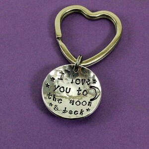 I Love You to the Moon & Back Keychain Engraved Keychain Christmas Gift ...